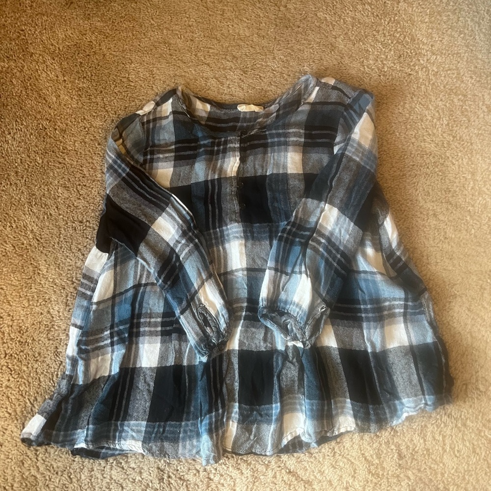 Plaid Blouse in Blue and Black
